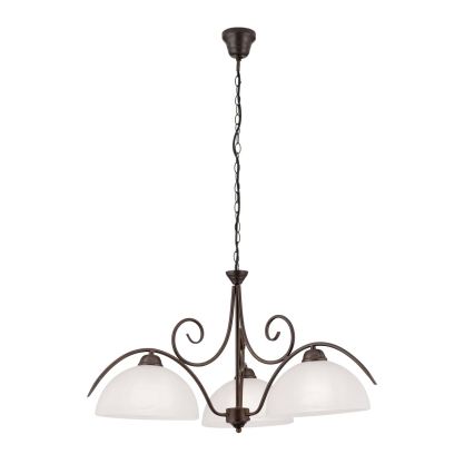 Lámpara colgante con cadena RULA 3xE27/40W/230V Ø 70 cm blanco/bronce