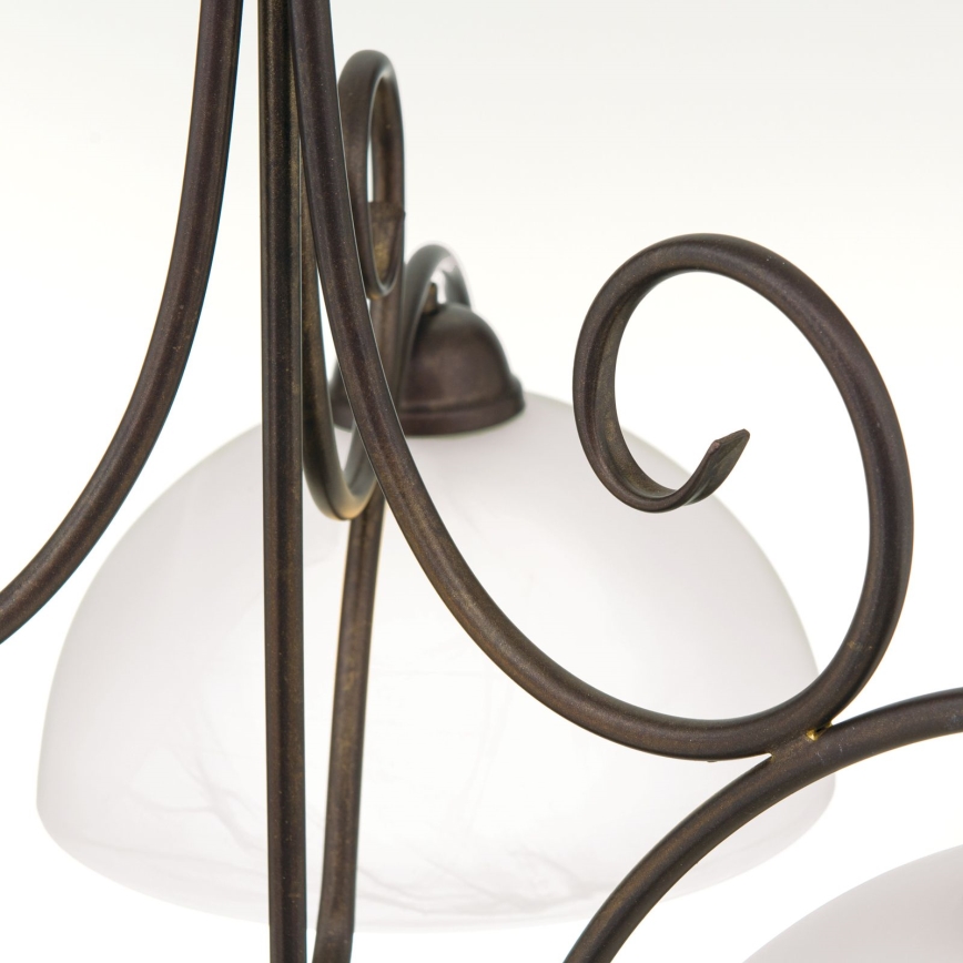 Lámpara colgante con cadena RULA 3xE27/40W/230V Ø 70 cm blanco/bronce
