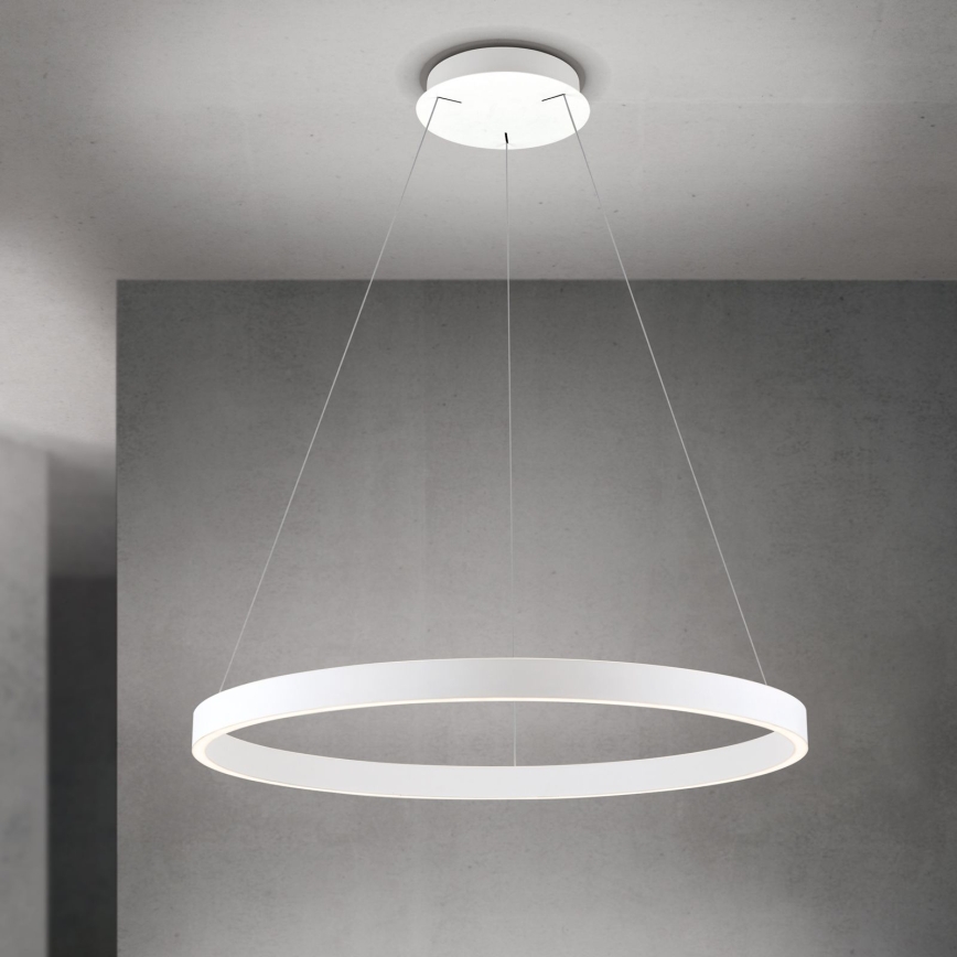 Lámpara colgante LED regulable con cable KOLK LED/80W/230V 2700/3000/4000K Ø 80 cm blanca