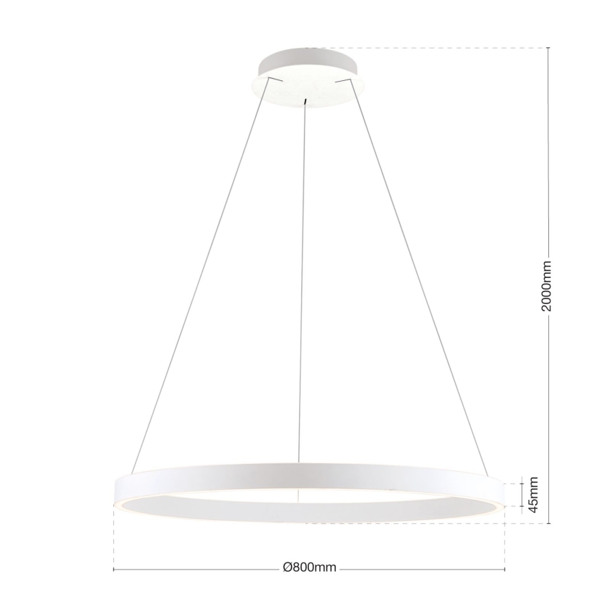 Lámpara colgante LED regulable con cable KOLK LED/80W/230V 2700/3000/4000K Ø 80 cm blanca