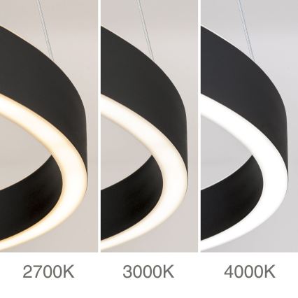 Lámpara colgante LED regulable en cable KOLK LED/80W/230V 2700/3000/4000K diámetro 80 cm negra