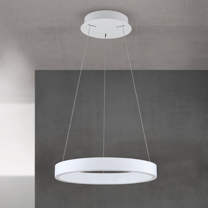 Lámpara colgante LED regulable con cable KOLK LED/40W/230V 2700/3000/4000K Ø 40 cm blanca