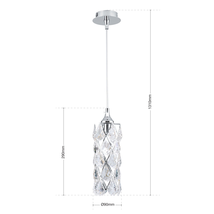 Lámpara colgante con cable RITA 1xG9/40W/230V cromo brillante