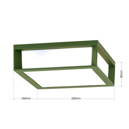 Luminaria exterior HENRY 2xE27/15W/230V 26x26 cm IP44 verde
