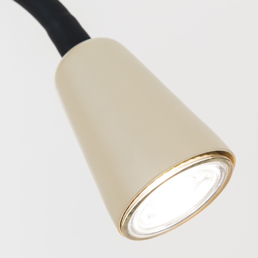 Lámpara de escritorio flexible con pinza DOTTY 1xGU10/10W/230V beige/negro