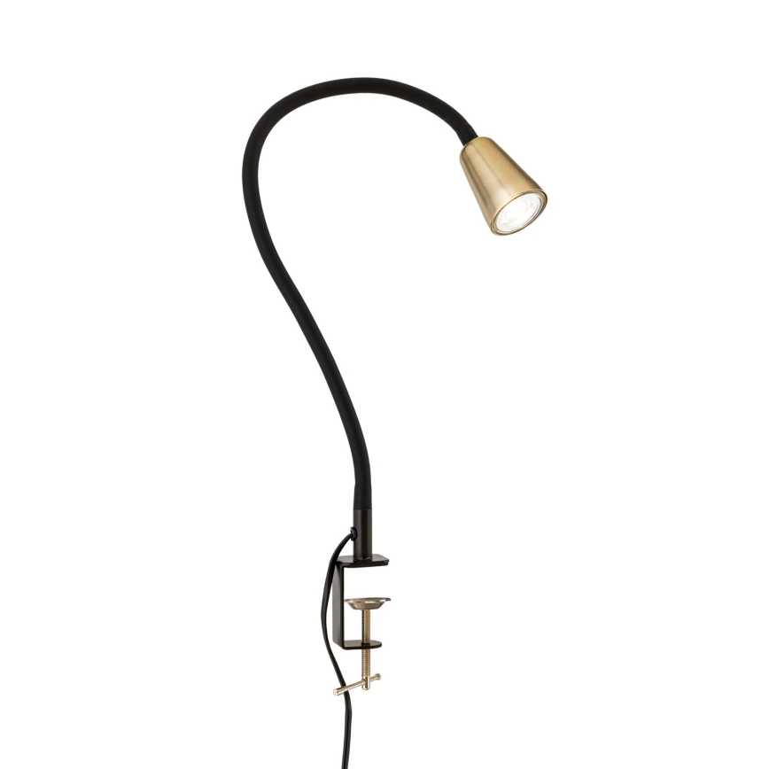 Lámpara de mesa flexible DOTTY con pinza 1xGU10/10W/230V latón/negro