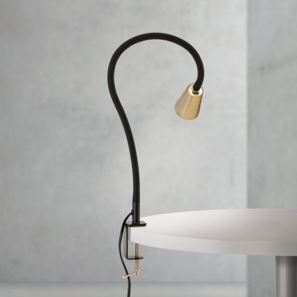 Lámpara de mesa flexible DOTTY con pinza 1xGU10/10W/230V latón/negro