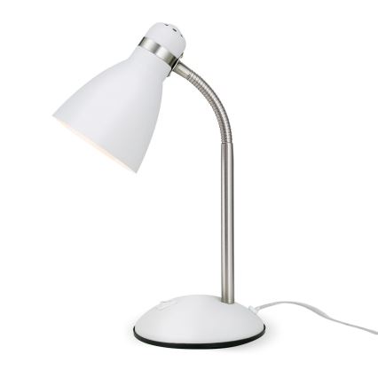 Lámpara de mesa SCHOOL 1xE27/40W/230V blanco/cromo mate