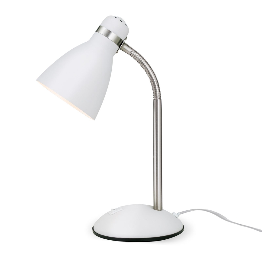 Lámpara de mesa SCHOOL 1xE27/40W/230V blanco/cromo mate