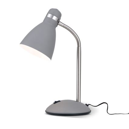 Lámpara de mesa SCHOOL 1xE27/40W/230V gris/cromo mate