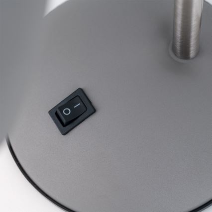 Lámpara de mesa SCHOOL 1xE27/40W/230V gris/cromo mate