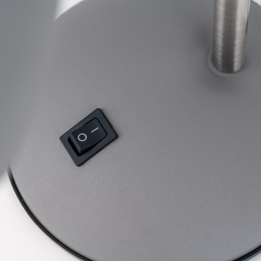 Lámpara de mesa SCHOOL 1xE27/40W/230V gris/cromo mate