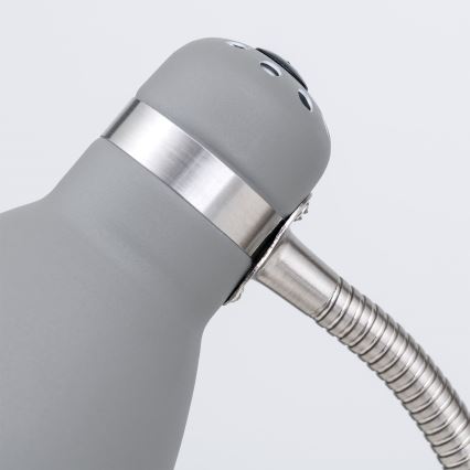 Lámpara de mesa SCHOOL 1xE27/40W/230V gris/cromo mate