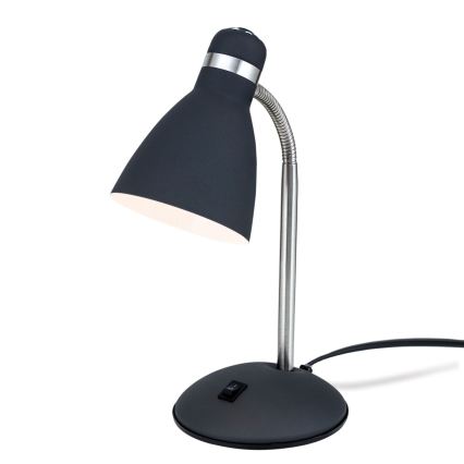 Lámpara de mesa SCHOOL 1xE27/40W/230V negra/cromo mate