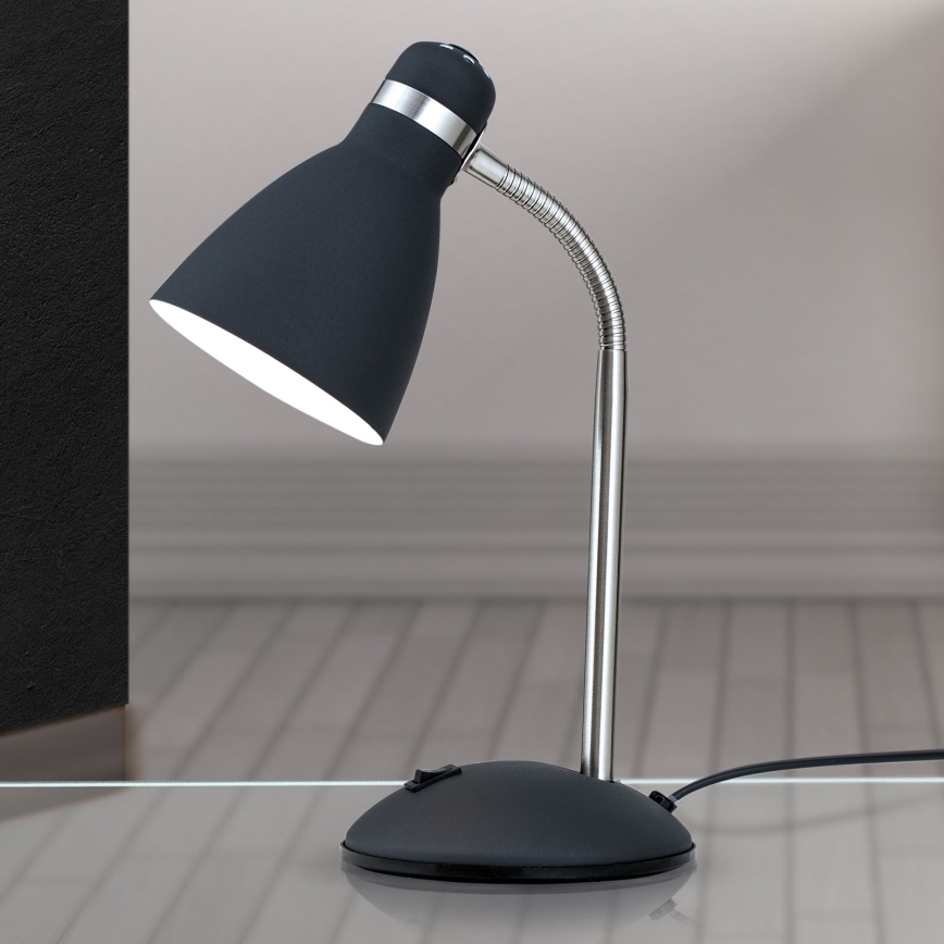 Lámpara de mesa SCHOOL 1xE27/40W/230V negra/cromo mate