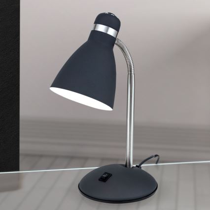 Lámpara de mesa SCHOOL 1xE27/40W/230V negra/cromo mate
