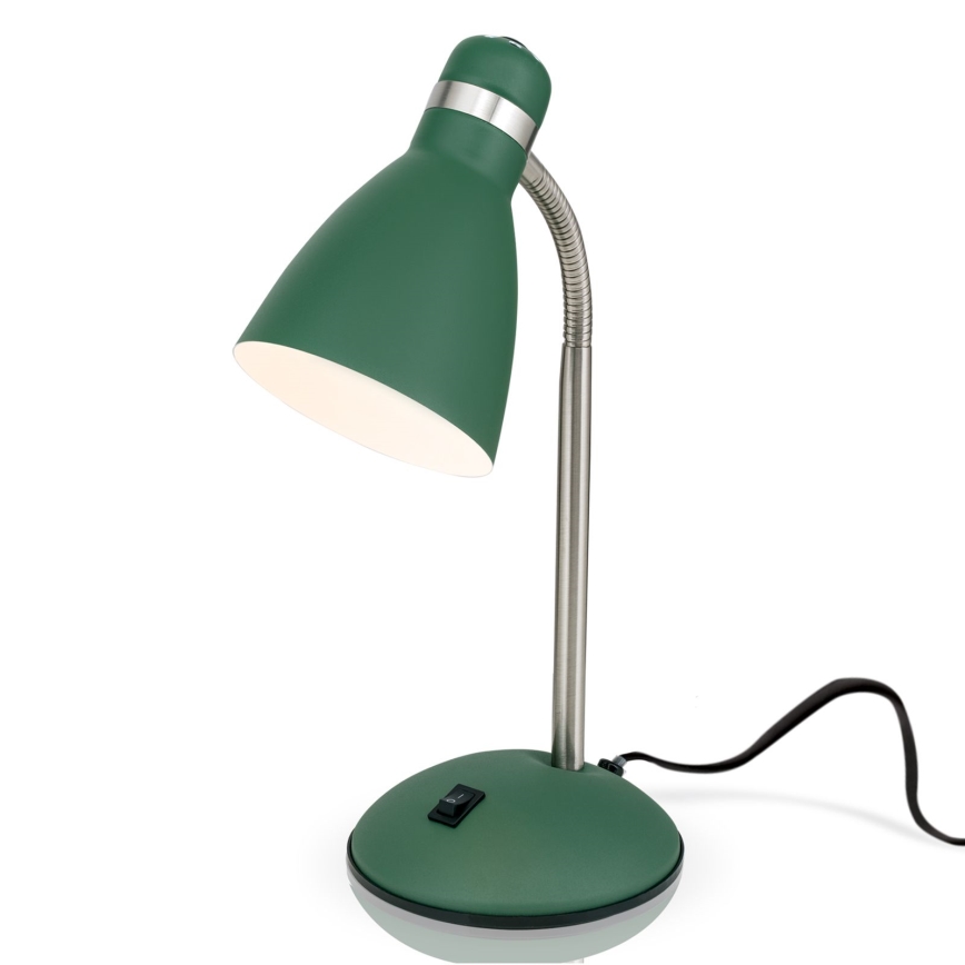 Lámpara de mesa SCHOOL 1xE27/40W/230V verde/cromo mate