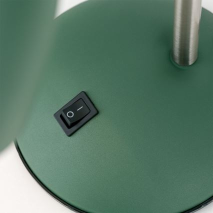 Lámpara de mesa SCHOOL 1xE27/40W/230V verde/cromo mate