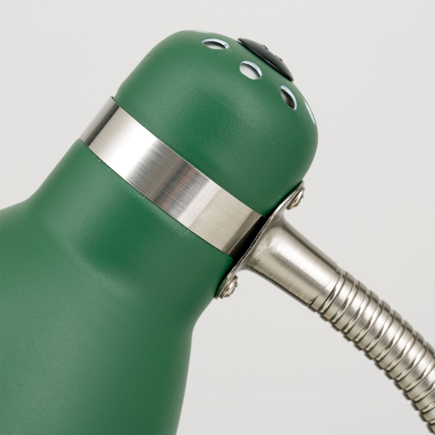 Lámpara de mesa SCHOOL 1xE27/40W/230V verde/cromo mate