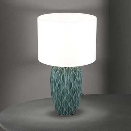 Lámpara de mesa TORTUGA 1xE27/40W/230V verde/blanca