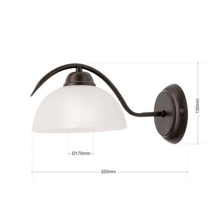 Lámpara de pared RULA 1xE27/40W/230V blanco/bronce