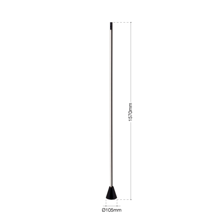 Lámpara de pie LED regulable con sensor de movimiento SOJIE LED/26W/230V negra
