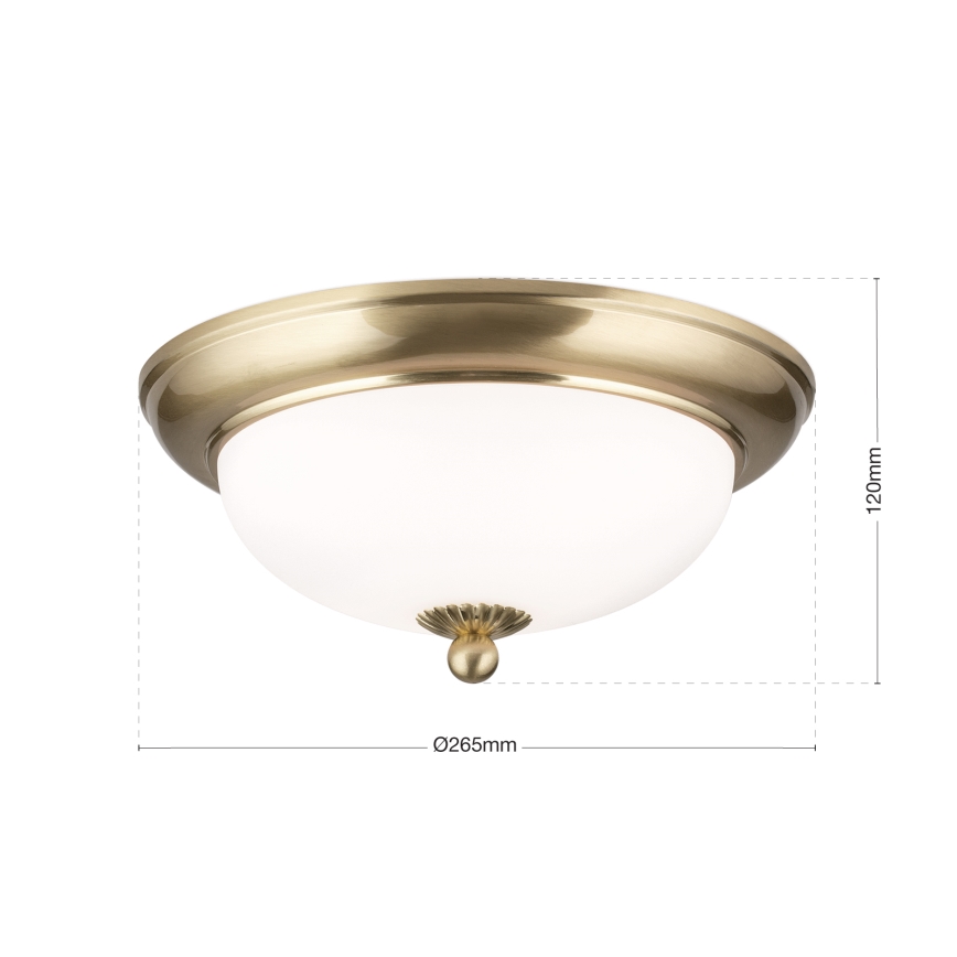 Lámpara de techo EMPIRA 2xE14/40W/230V diámetro 26,5 cm latón