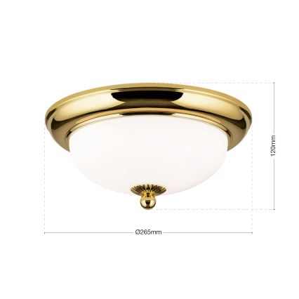 Lámpara de techo EMPIRA 2xE14/40W/230V, diámetro 26,5 cm, acabado dorado