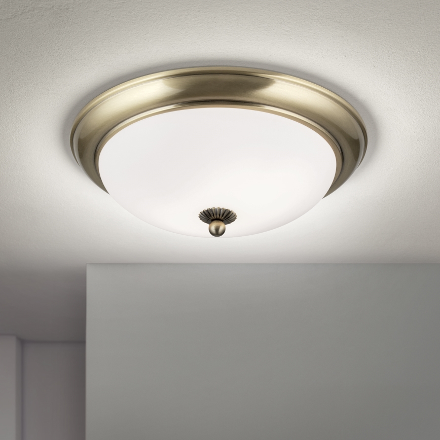 Lámpara de techo EMPIRA 2xE27/40W/230V Ø 35,5 cm bronce