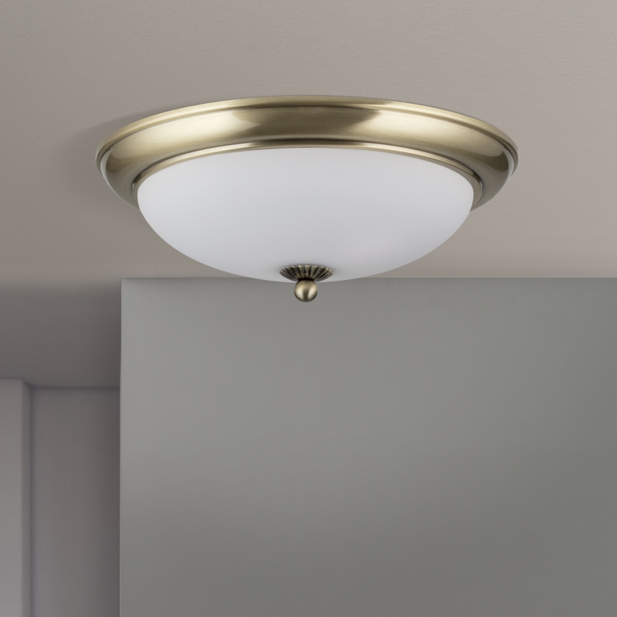 Lámpara de techo EMPIRA 2xE27/40W/230V Ø 35,5 cm bronce