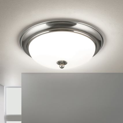 Lámpara de techo EMPIRA 2xE27/40W/230V Ø 35,5 cm, cromo mate