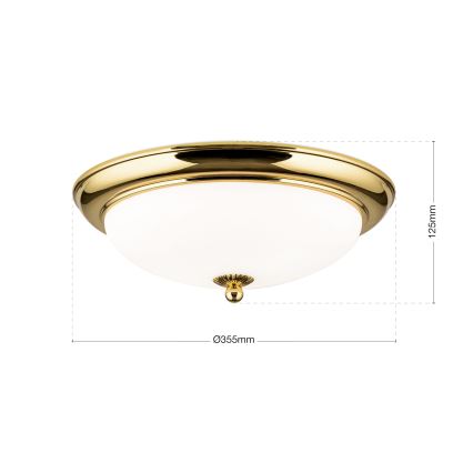 Lámpara de techo EMPIRA 2xE27/40W/230V, Ø 35,5 cm, acabado dorado