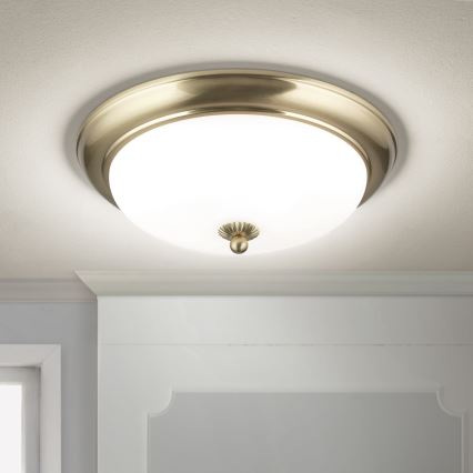 Lámpara de techo EMPIRA 2xE27/40W/230V diámetro 35,5 cm latón