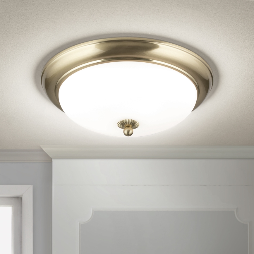Lámpara de techo EMPIRA 2xE27/40W/230V diámetro 35,5 cm latón