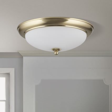 Lámpara de techo EMPIRA 2xE27/40W/230V diámetro 35,5 cm latón