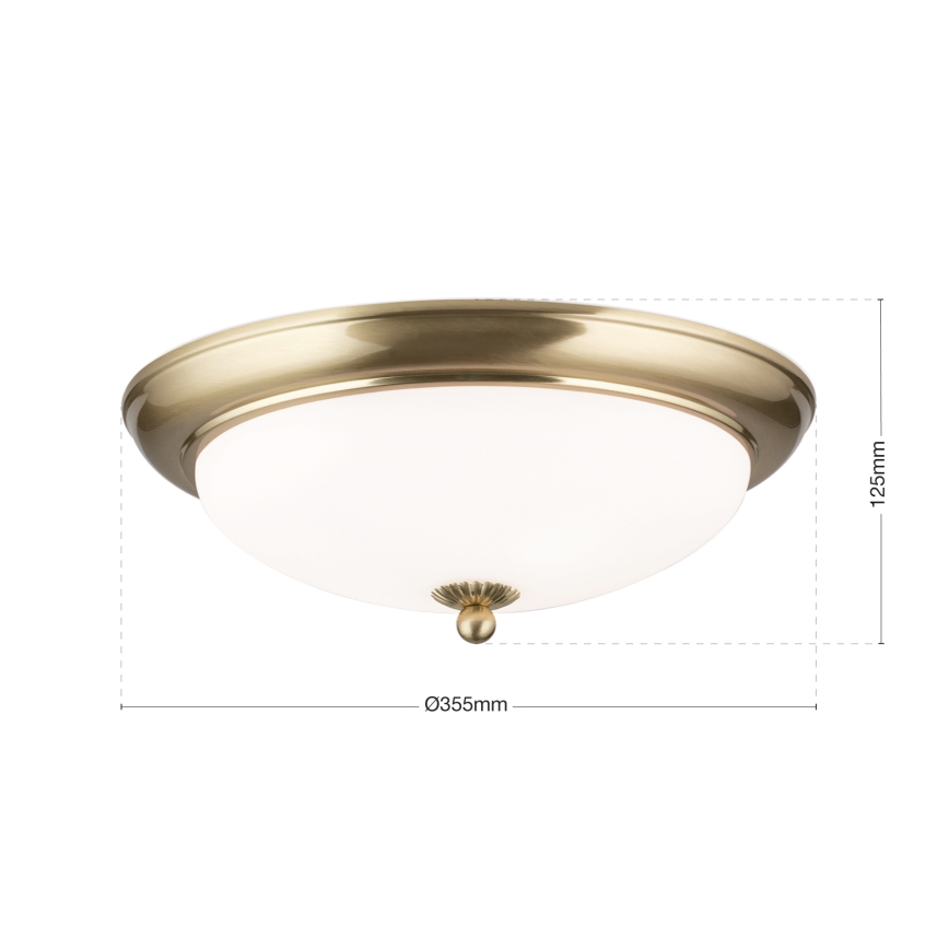 Lámpara de techo EMPIRA 2xE27/40W/230V diámetro 35,5 cm latón