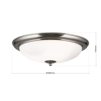 Lámpara de techo EMPIRA 3xE27/40W/230V diámetro 48 cm cromo mate