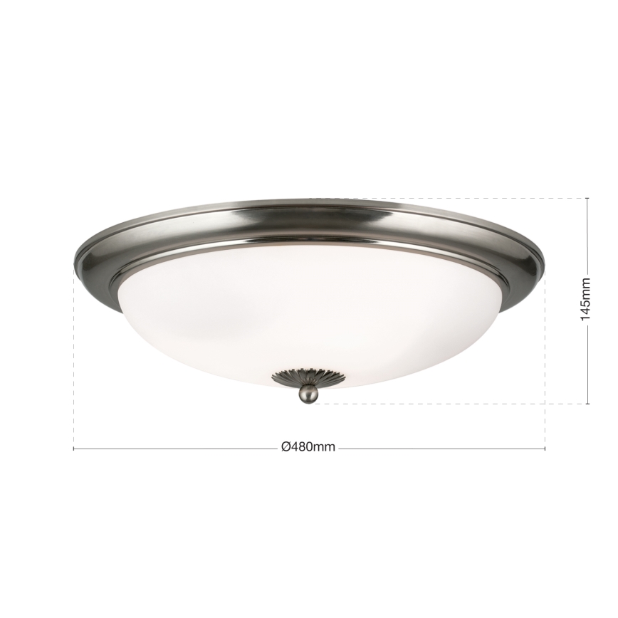 Lámpara de techo EMPIRA 3xE27/40W/230V diámetro 48 cm cromo mate