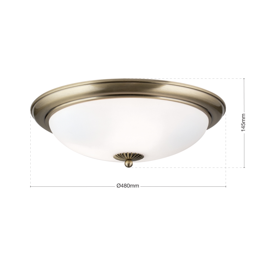 Lámpara de techo EMPIRA 3xE27/40W/230V Ø 48 cm bronce