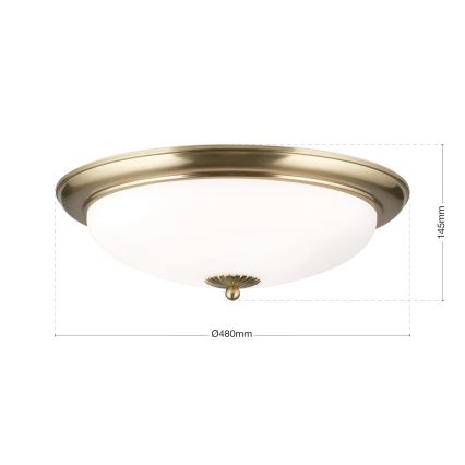 Lámpara de techo EMPIRA 3xE27/40W/230V Ø 48 cm latón