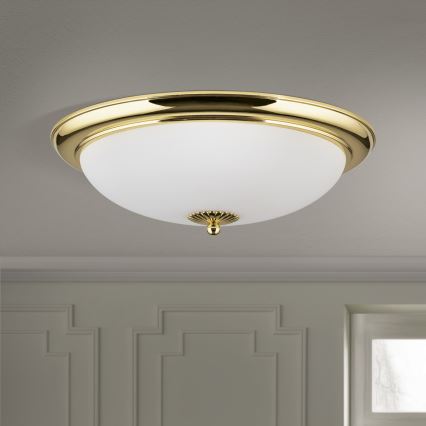 Lámpara de techo EMPIRA 3xE27/40W/230V Ø 48 cm dorada