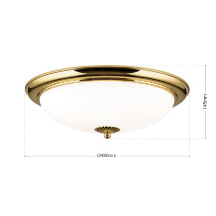 Lámpara de techo EMPIRA 3xE27/40W/230V Ø 48 cm dorada