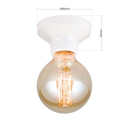 Lámpara de techo FROST 1xE27/60W/230V blanca