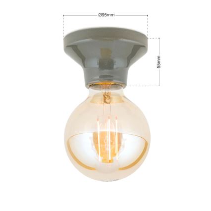 Lámpara de techo FROST 1xE27/60W/230V gris