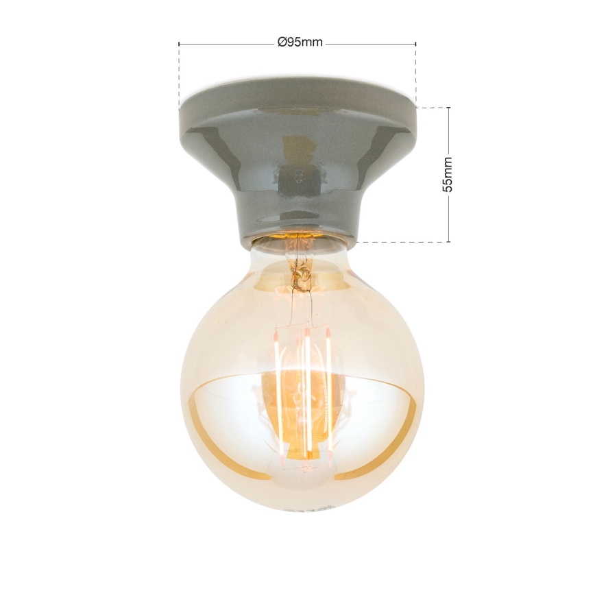 Lámpara de techo FROST 1xE27/60W/230V gris
