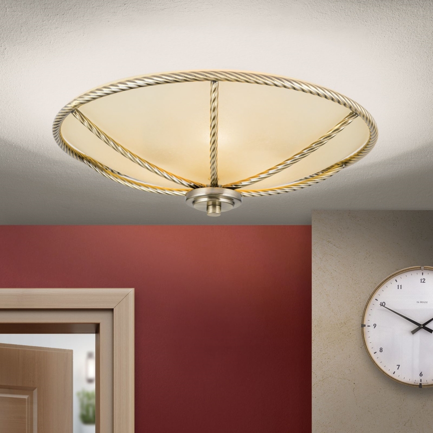 Lámpara de techo MAURO 3xE27/60W/230V Ø 42 cm bronce