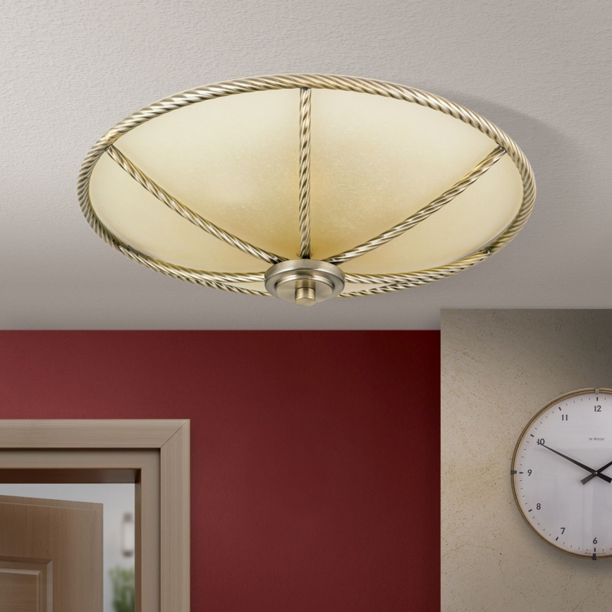 Lámpara de techo MAURO 3xE27/60W/230V Ø 42 cm bronce