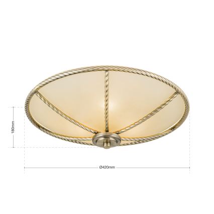 Lámpara de techo MAURO 3xE27/60W/230V Ø 42 cm bronce