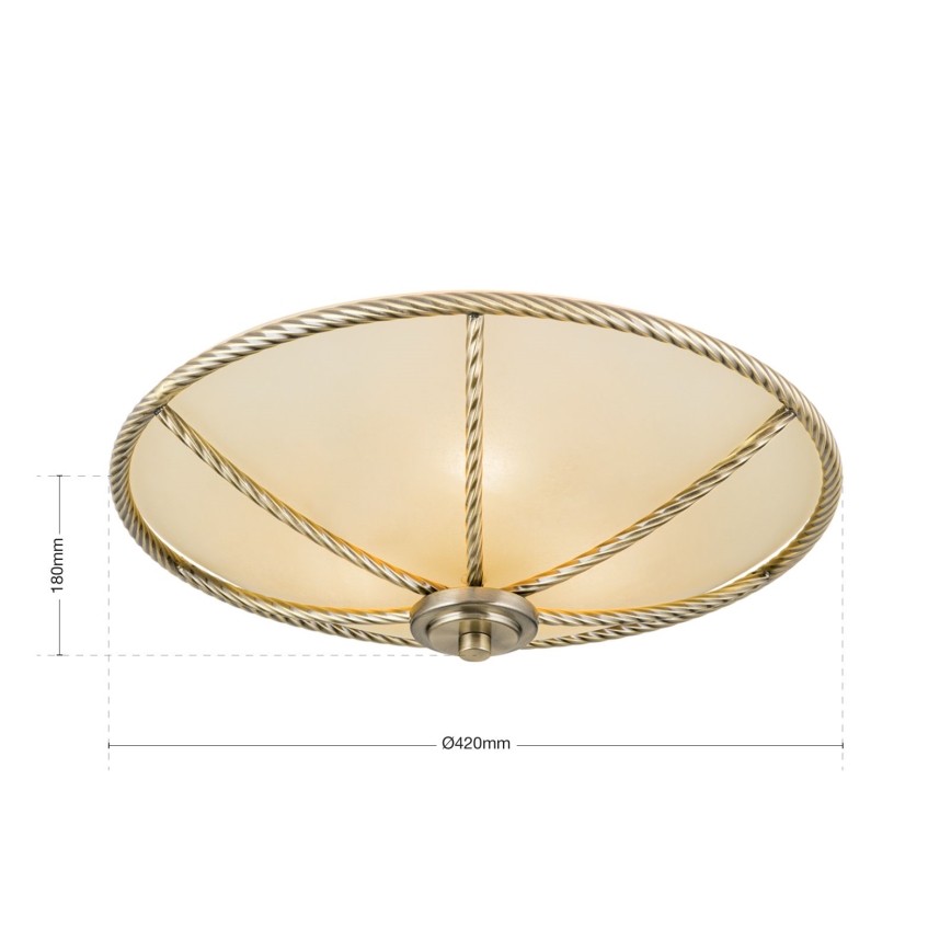 Lámpara de techo MAURO 3xE27/60W/230V Ø 42 cm bronce