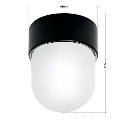 Lámpara de techo OSTIA 1xE27/40W/230V Ø 9,8 cm negra